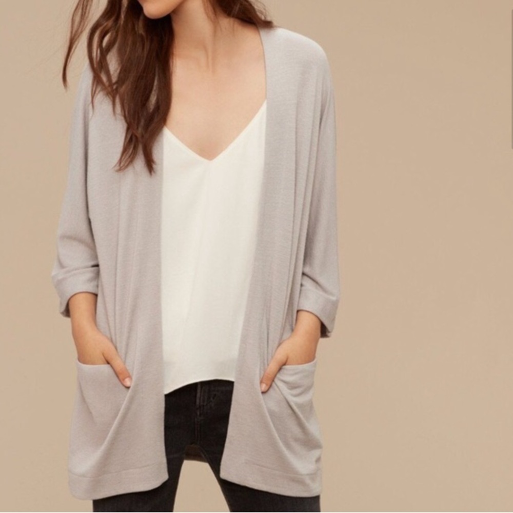 Wilfred Free Aritzia Zlata Sweater Longline Open Front Cardigan Size M